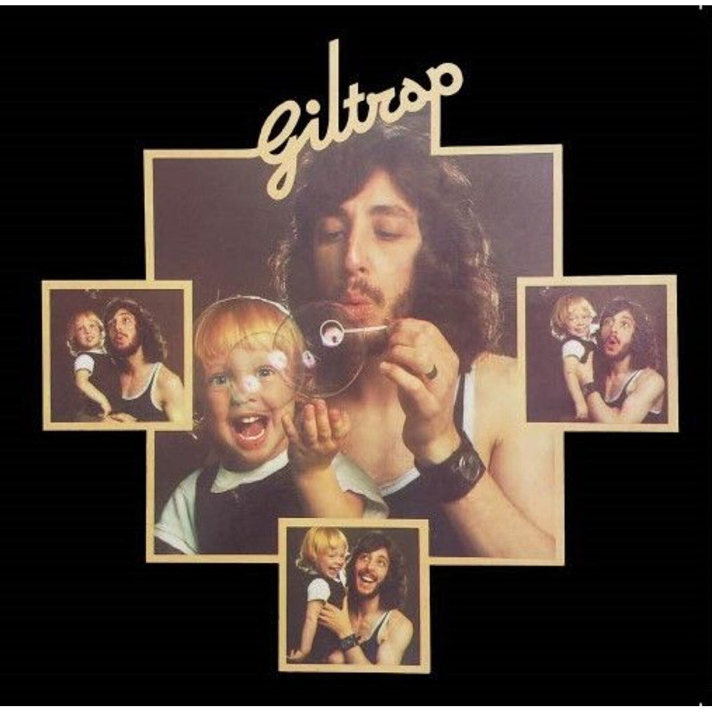 Album cover for Gordon Giltrap’s “Giltrap” featuring a portrait and smaller photos.
