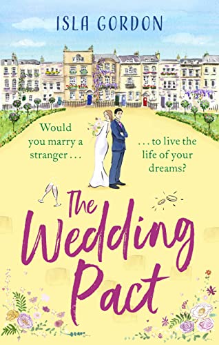 Book cover: couple in wedding attire, yellow path, floral details.