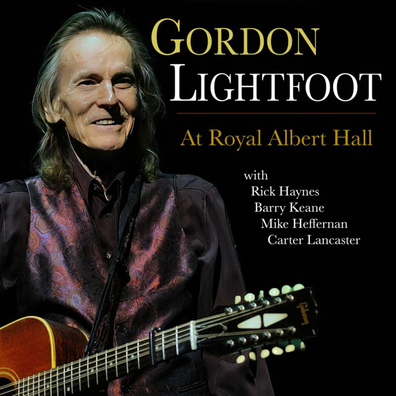Gordon Lightfoot portrait with guitar, album cover for "At Royal Albert Hall.