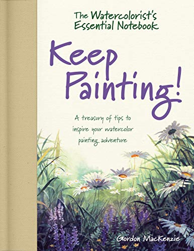 Watercolor painting notebook cover with wildflowers and purple text.