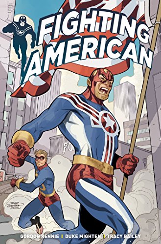Comic book cover featuring superhero Fighting American in patriotic costume.