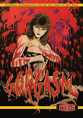 DVD cover for "Gorgasm" featuring a woman and blood-splatter background.