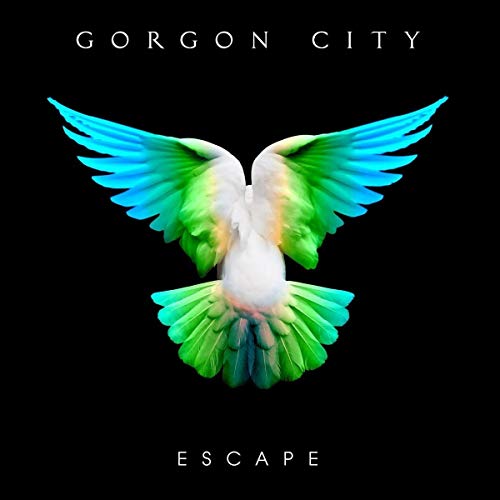 Album cover for Gorgon City’s “Escape” featuring a white bird with colorful wings.