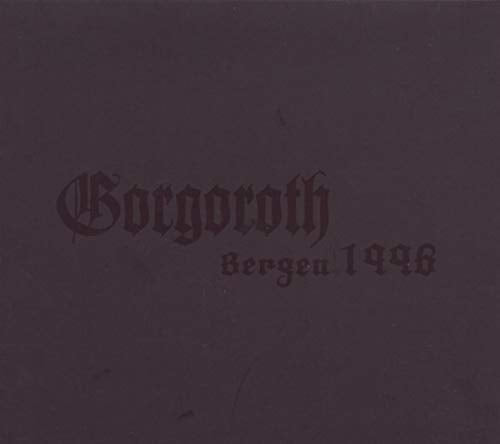 Dark purple CD cover with ornate "Gorgoroth" band name and "Bergen 1996".
