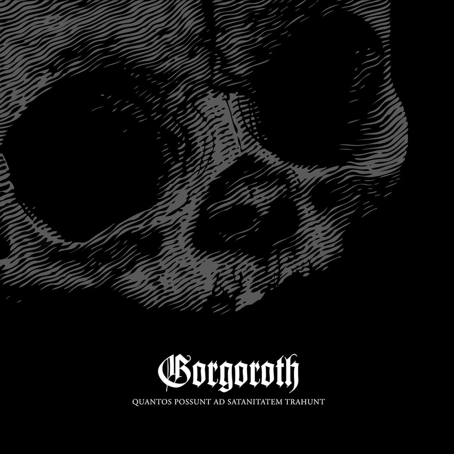 Black and white album cover with a skull illustration and band name "Gorgoroth".