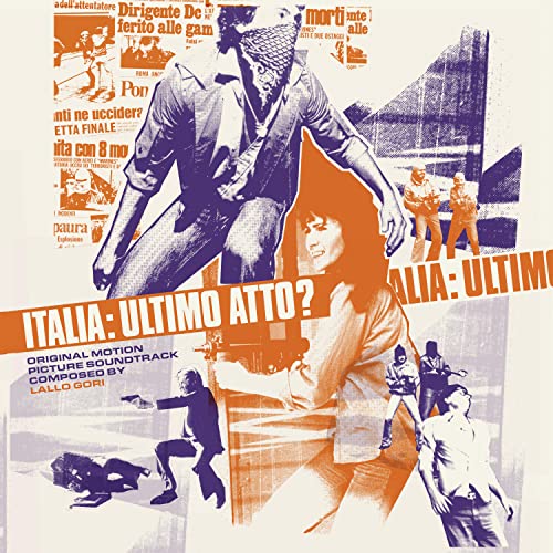 Vinyl cover art featuring a collage of figures and newspaper clippings in orange tones.
