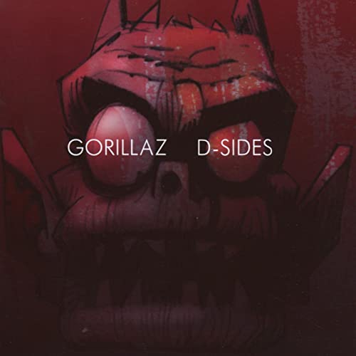 Gorillaz D-Sides album cover: illustrated gorilla face with red eyes.