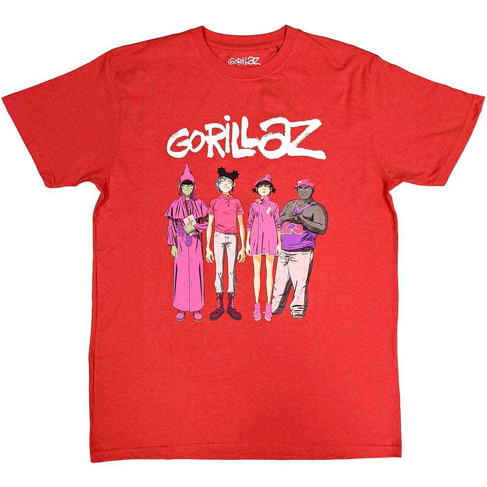 Black Gorillaz t-shirt featuring cartoon characters in colorful outfits.