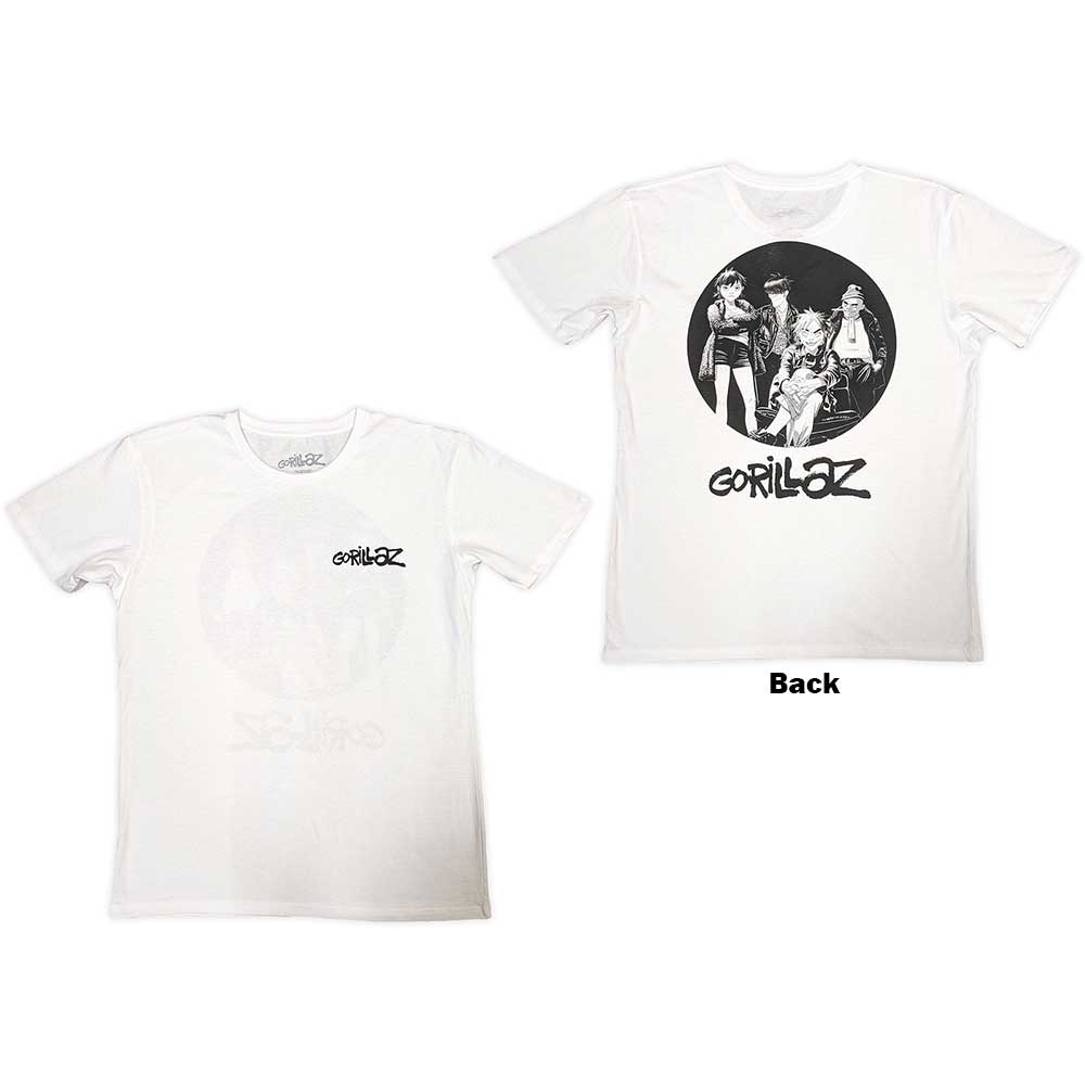 Black Gorillaz t-shirt with large Song Machine logo on the back.