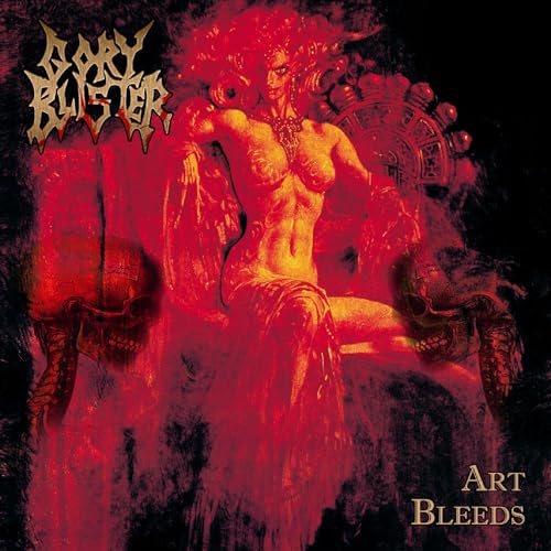Red and black album cover featuring a demonic figure on a throne.