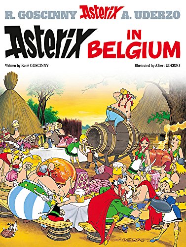 Asterix comic book cover featuring cartoon characters and a barrel.
