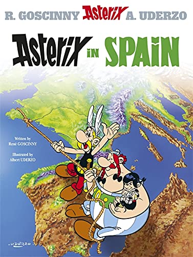 Asterix comic book cover featuring Asterix, Obelix, and Ideafix in Spain.