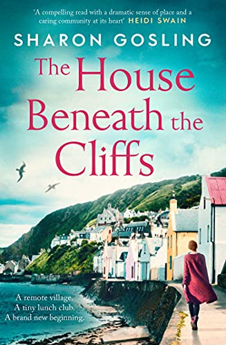Book cover: coastal village scene with a woman walking away.