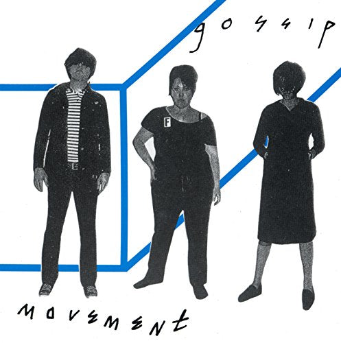 CD cover for Gossip’s “Movement” featuring three figures in black and white.