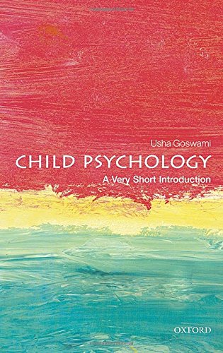 Book cover: "Child Psychology" with abstract red, yellow, and teal paint.