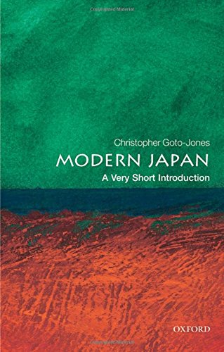 Book cover: "Modern Japan" by Christopher Goto-Jones, green and red design.