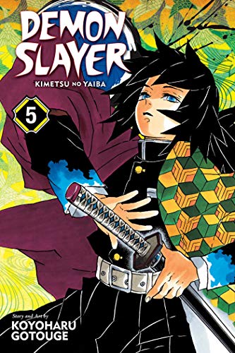 Manga cover featuring Giyu Tomioka with a sword against a yellow patterned background.