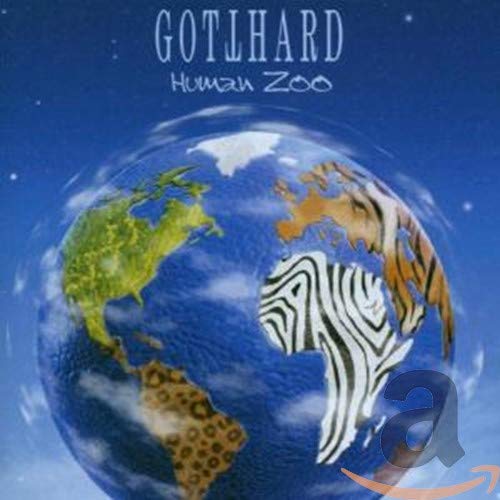 CD cover for Gotthard’s “Human Zoo” featuring a globe with animal patterns.