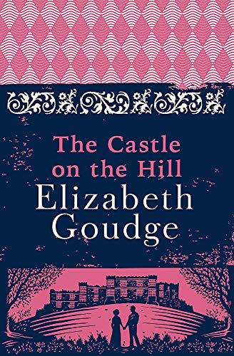 Book cover with pink patterned top and dark blue background featuring a castle illustration.