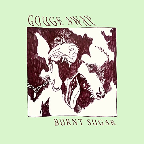 CD cover: hand-drawn illustration of gorillas with chains, text "Gouge Away" and "Burnt Sugar".