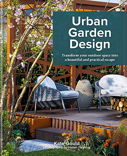Book cover: "Urban Garden Design" showing a modern outdoor seating area.