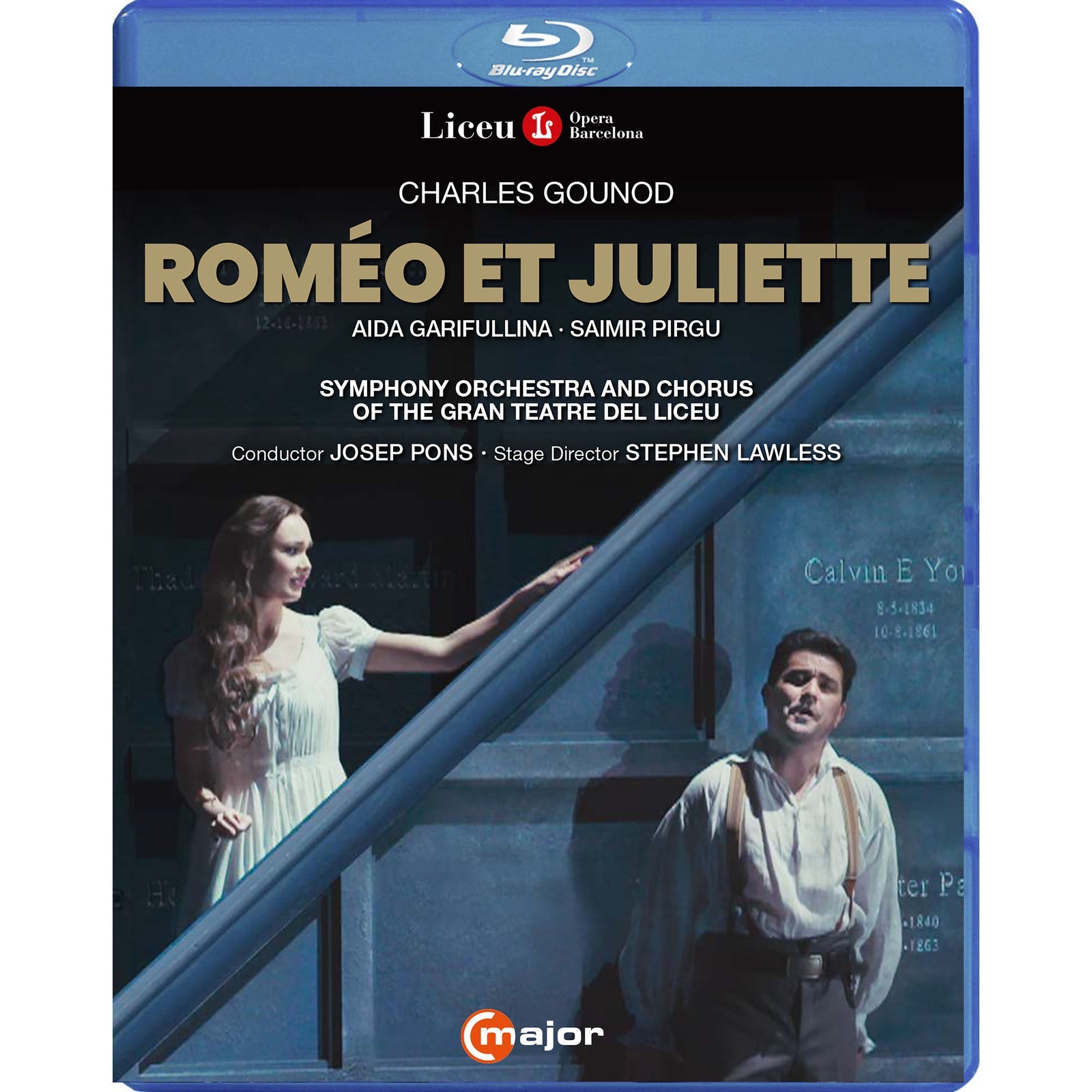 Blu-ray cover for Gounod’s Romeo et Juliette opera with stage image.