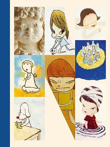 Collage of Yoshitomo Nara’s paintings featuring large-eyed children and sculpture.