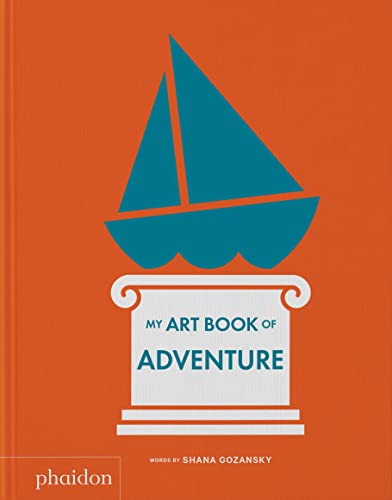 Orange book cover with a blue sailboat on a pedestal illustration.