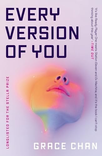 Book cover for Every Version of You featuring a face glowing in neon light.
