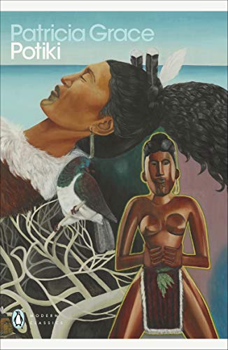 Book cover art featuring a Māori woman and a carved figure against a landscape.