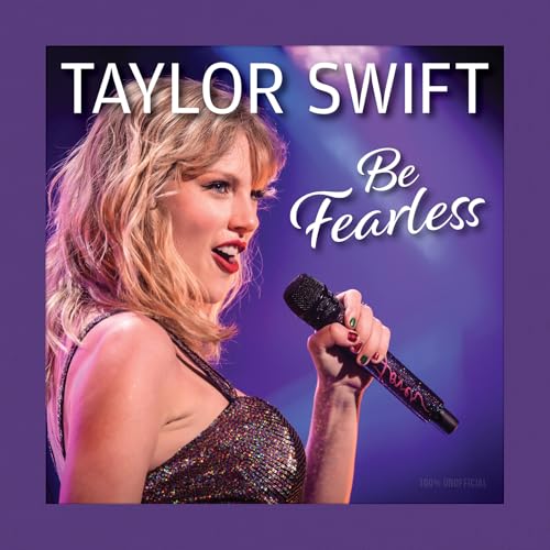 Taylor Swift singing into a microphone, album cover for "Be Fearless".