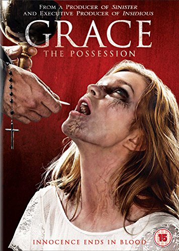 DVD cover for horror film "Grace: The Possession" featuring a possessed woman.