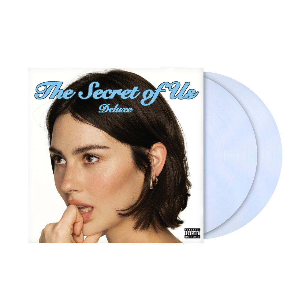 Gracie Abrams The Secret of Us Deluxe vinyl album cover with two light blue discs.