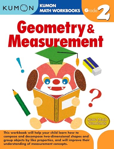 Kumon Grade 2 Geometry & Measurement workbook cover with cartoon fox.