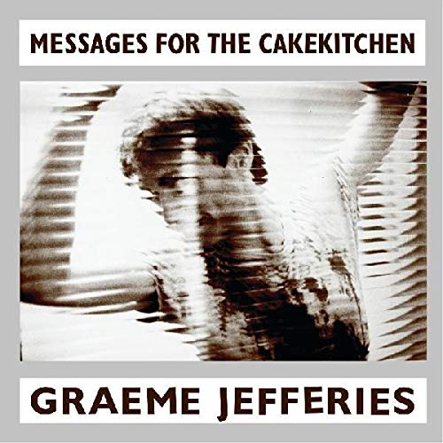 Album cover with distorted black and white image, surrounded by text on a grey background.