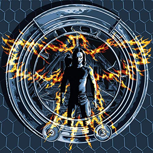 Vinyl record cover featuring a silhouetted figure standing amidst flames.