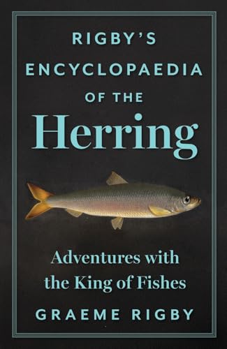 Book cover: "Rigby's Encyclopaedia of the Herring" with a fish illustration.
