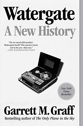 Book cover: “Watergate: A New History” featuring a vintage reel-to-reel recorder.
