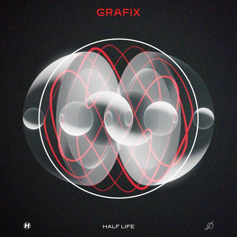 Album cover featuring a red dotted orbital pattern over white spheres on black background.