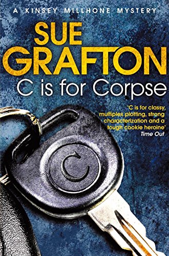 Book cover for C is for Corpse by Sue Grafton featuring a car key.