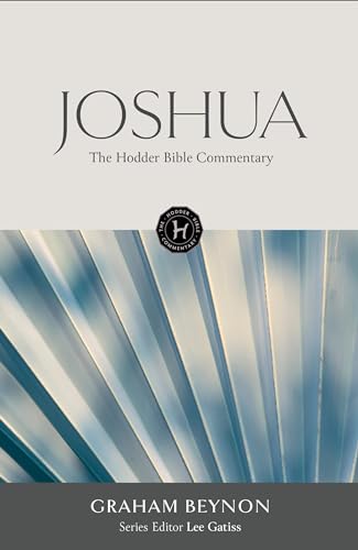 Book cover for “Joshua” commentary, with abstract blue and white design.