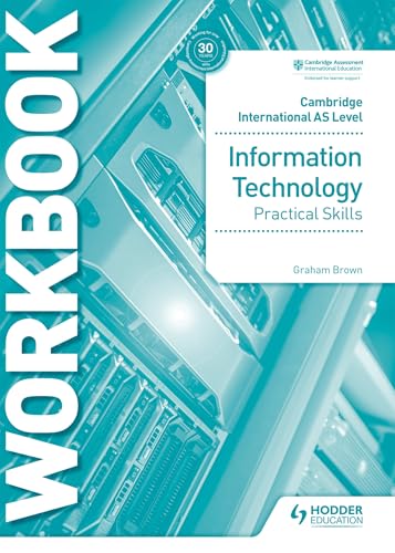 Cambridge AS Level Information Technology Skills Workbook cover with keyboard image.