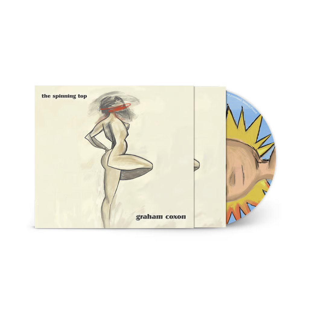 CD case for Graham Coxon's "The Spinning Top" album with painted figure.
