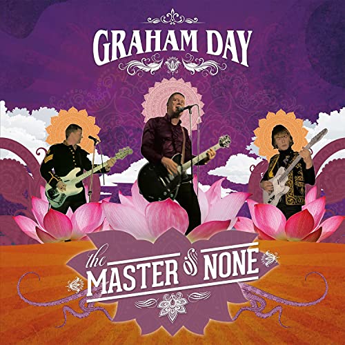 Graham Day album cover featuring three musicians with pink lotus flowers.