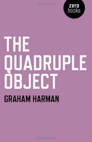 Book cover: "The Quadruple Object" by Graham Harman, purple background.
