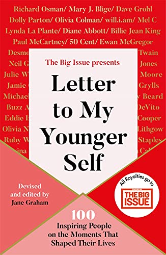 Red book cover with white text: "Letter to My Younger Self.