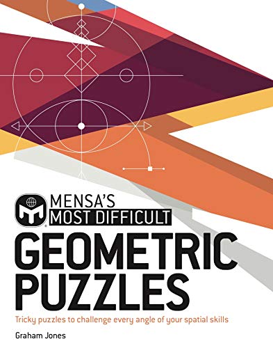 Book cover with geometric shapes and the title "Mensa's Most Difficult Geometric Puzzles".