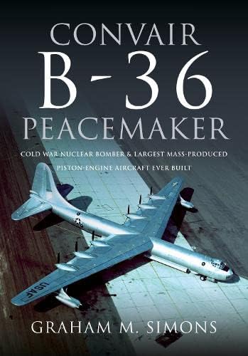 Silver Convair B-36 Peacemaker bomber aircraft in flight, book cover.