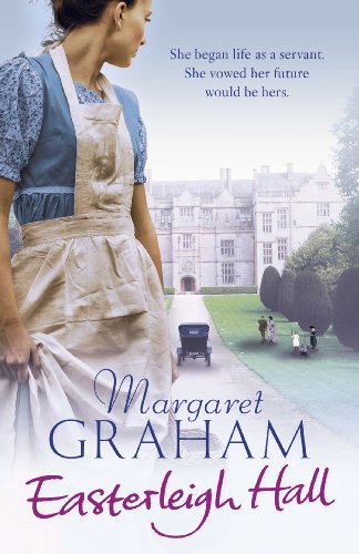 Book cover: woman in period dress, manor house, and title "Easterleigh Hall".