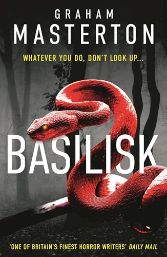 Book cover: red snake coiled against a dark, blurred forest background.